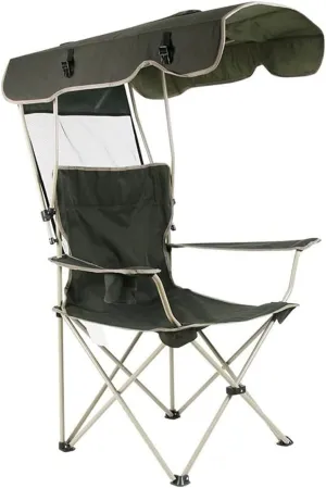 Lightweight Camping Chair Canopy Camping Chair Folding Sport Chair with Sunshade Cup Holder Portable Heavy Duty Chair for Beach Picnic Outdoor Hiking