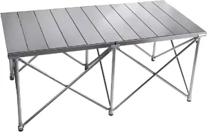 Lightweight Camping Table Portable Picnic Table Aluminum Folding Camping Table Roll Up Desktop for Outdoor Camping Hiking, Silver