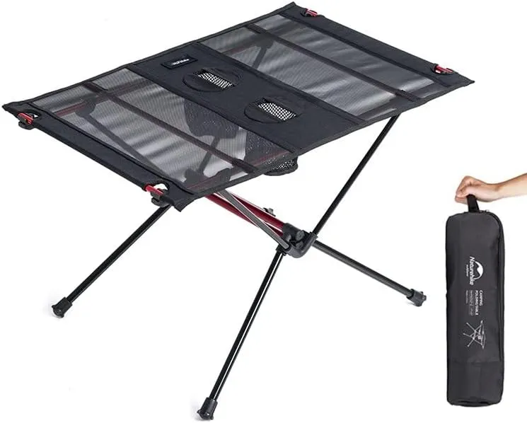 Lightweight Collapsible Aluminum Portable Roll Up Outdoor Folding Camping Table Patio Metal Foldable Picnic Table(Color:a)