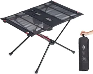 Lightweight Collapsible Aluminum Portable Roll Up Outdoor Folding Camping Table Patio Metal Foldable Picnic Table(Color:a)