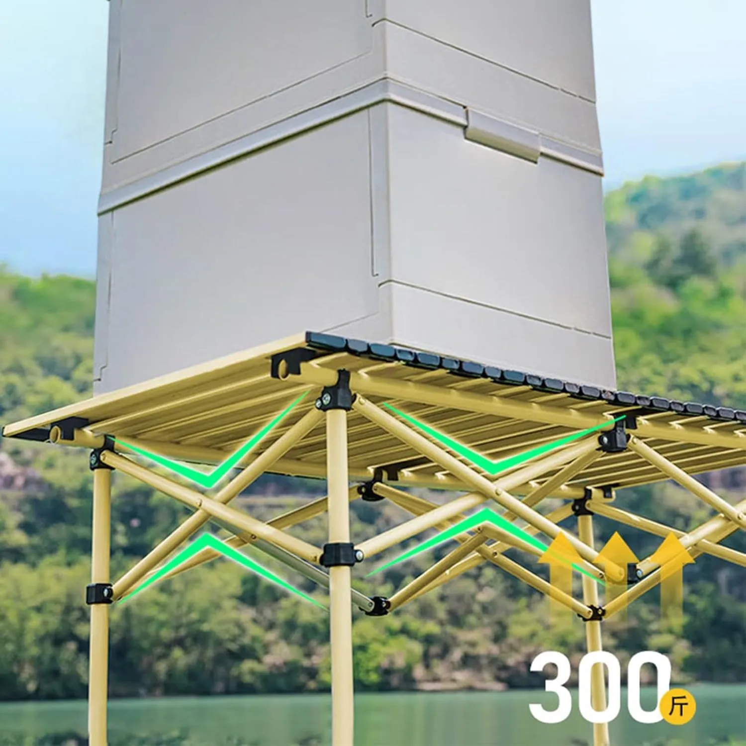 Lightweight Compact Folding Camping Table, Alloy Folding Roll Up Table for 4-6 Person for Picnic, Camping, Barbecue and Party,Portable Multifunctional Table with Carry Bag(B,95x50x50cm)