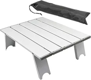 Lightweight Folding Camping Table, Small Folding Camping Table with Aluminum Table Top and Carry Bag, Easy to Carry Camping Table for Outdoor Picnic Cooking Beach Hiking Fishing