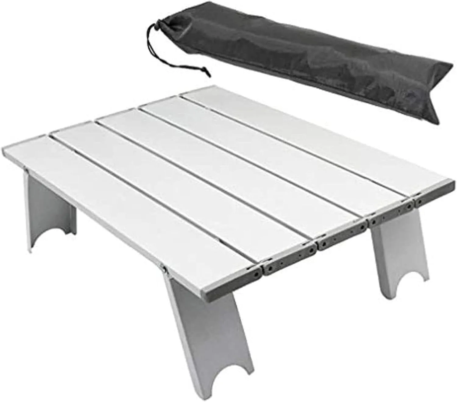 Lightweight Folding Camping Table, Small Folding Camping Table with Aluminum Table Top and Carry Bag, Easy to Carry Camping Table for Outdoor Picnic Cooking Beach Hiking Fishing