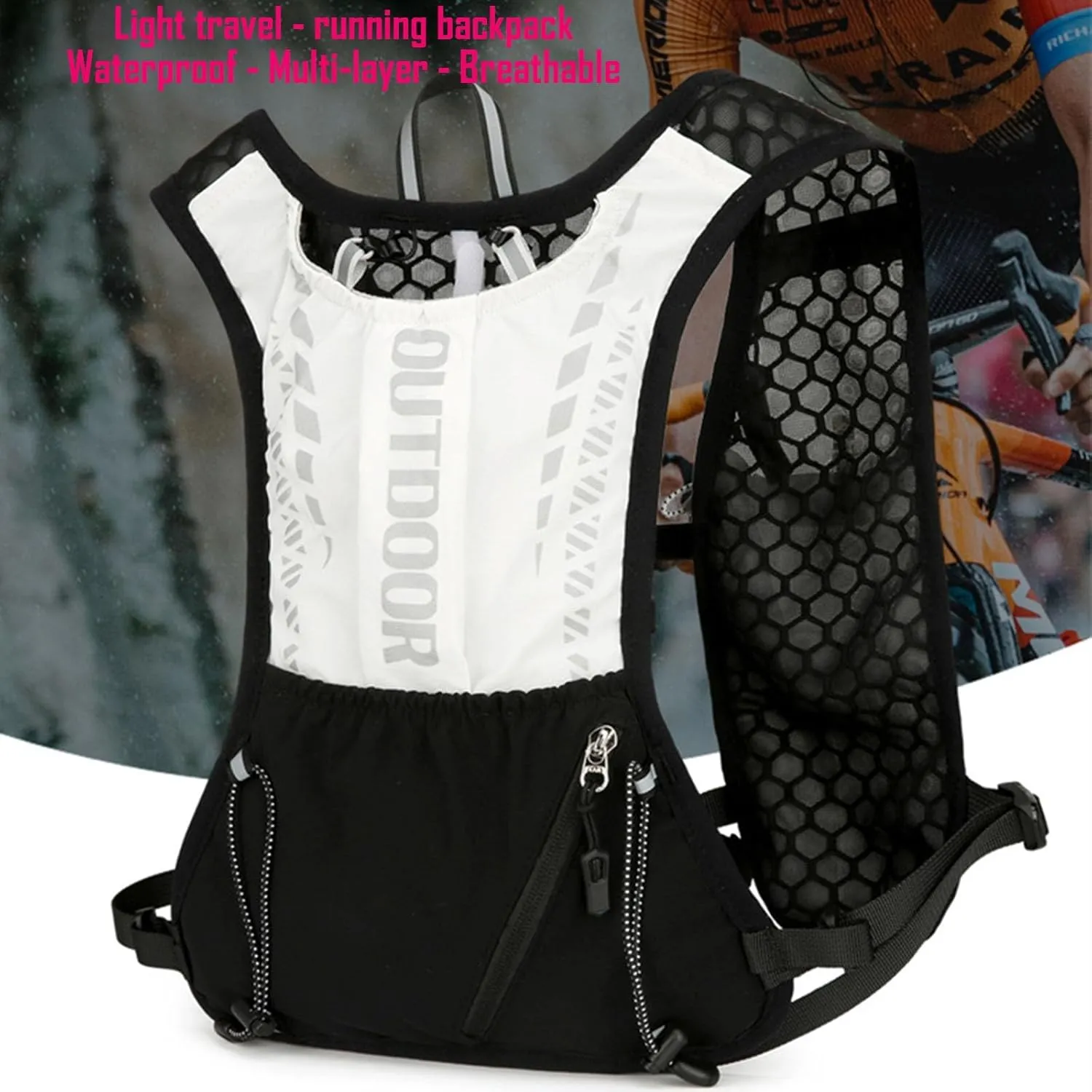 Lightweight Hydration Backpack with 2L Water Bladder, Insulated Hydration Pack for Cycling, Hiking, Running, Climbing