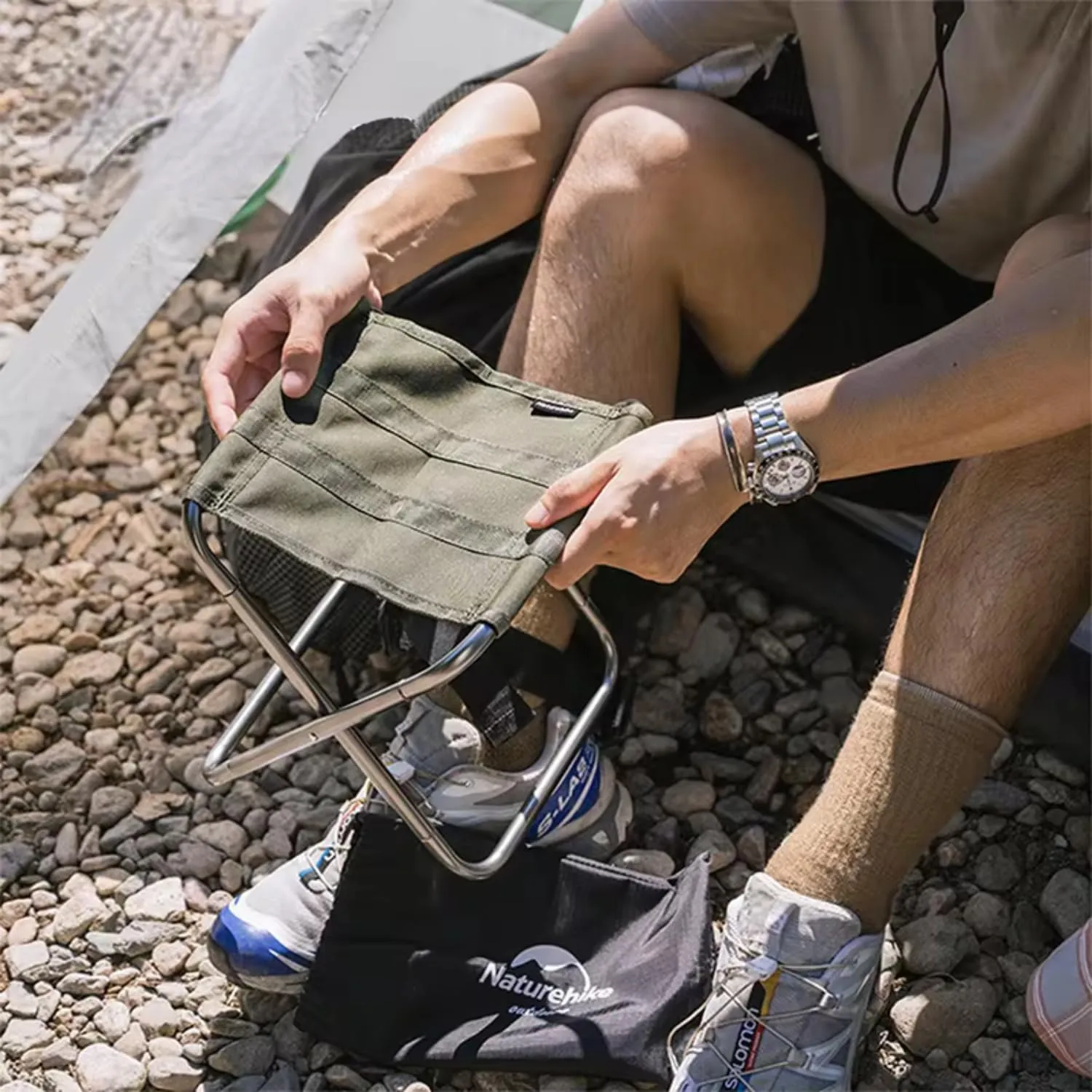 Lightweight Outdoor Camping Chair Aluminium Folding Fishing Stool Camping Seats