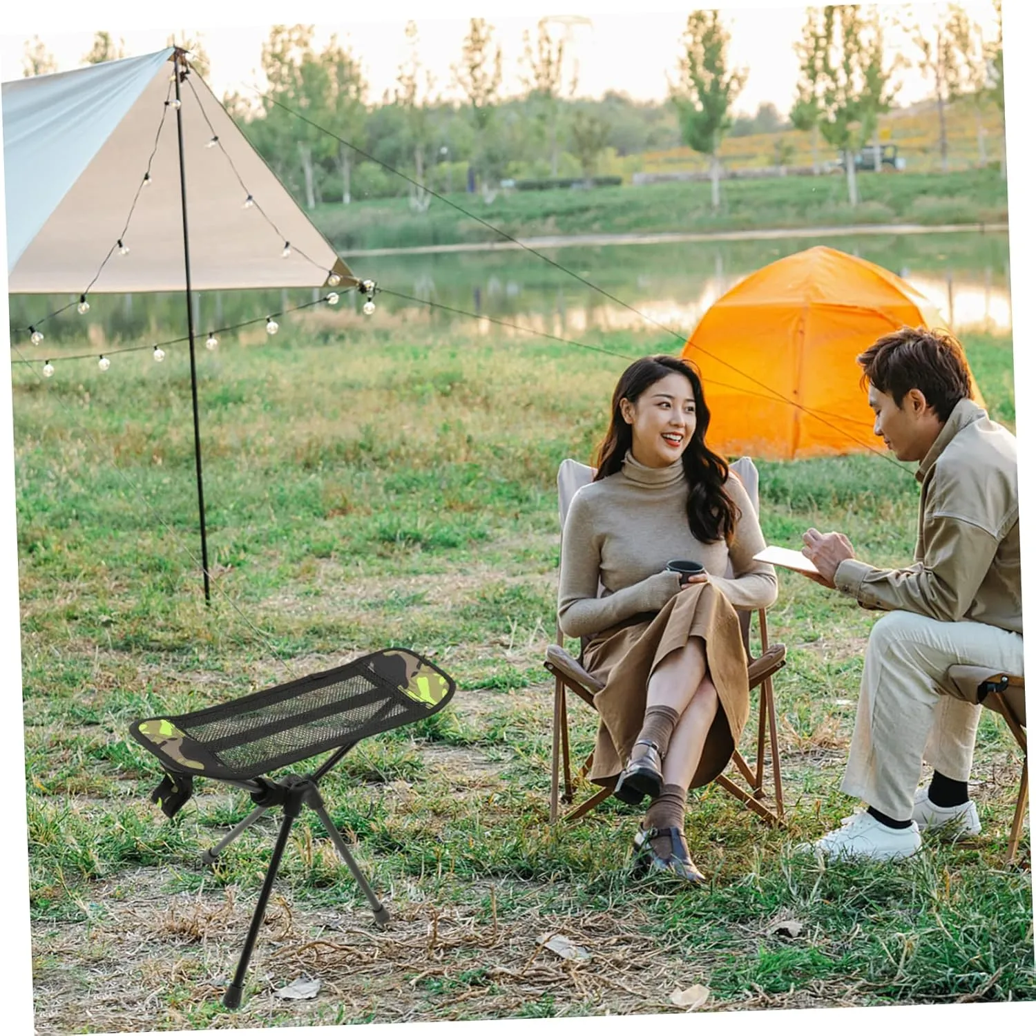Lightweight Portable Camping Chair Foldable Stool Outdoor Barbecue Stool for Fishing and Camping