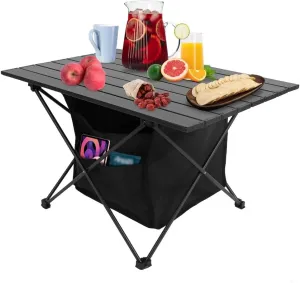 Lightweight Square Folding Portable Picnic Camping Table, Aluminum Roll-up Table