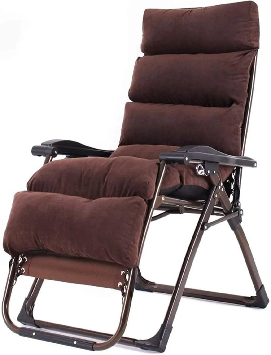Lightweight Zero Gravity Patio Lounger Chair Oversized Outdoor Folding Sun Deck Reclining Garden Home Lounge with Cotton PadSupport 260kg Vision