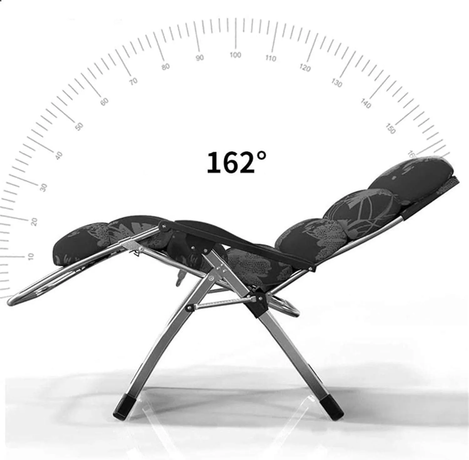 Lightweight Zero Gravity Patio Lounger Chair Oversized Outdoor Folding Sun Deck Reclining Garden Home Lounge with Cotton PadSupport 260kg Vision