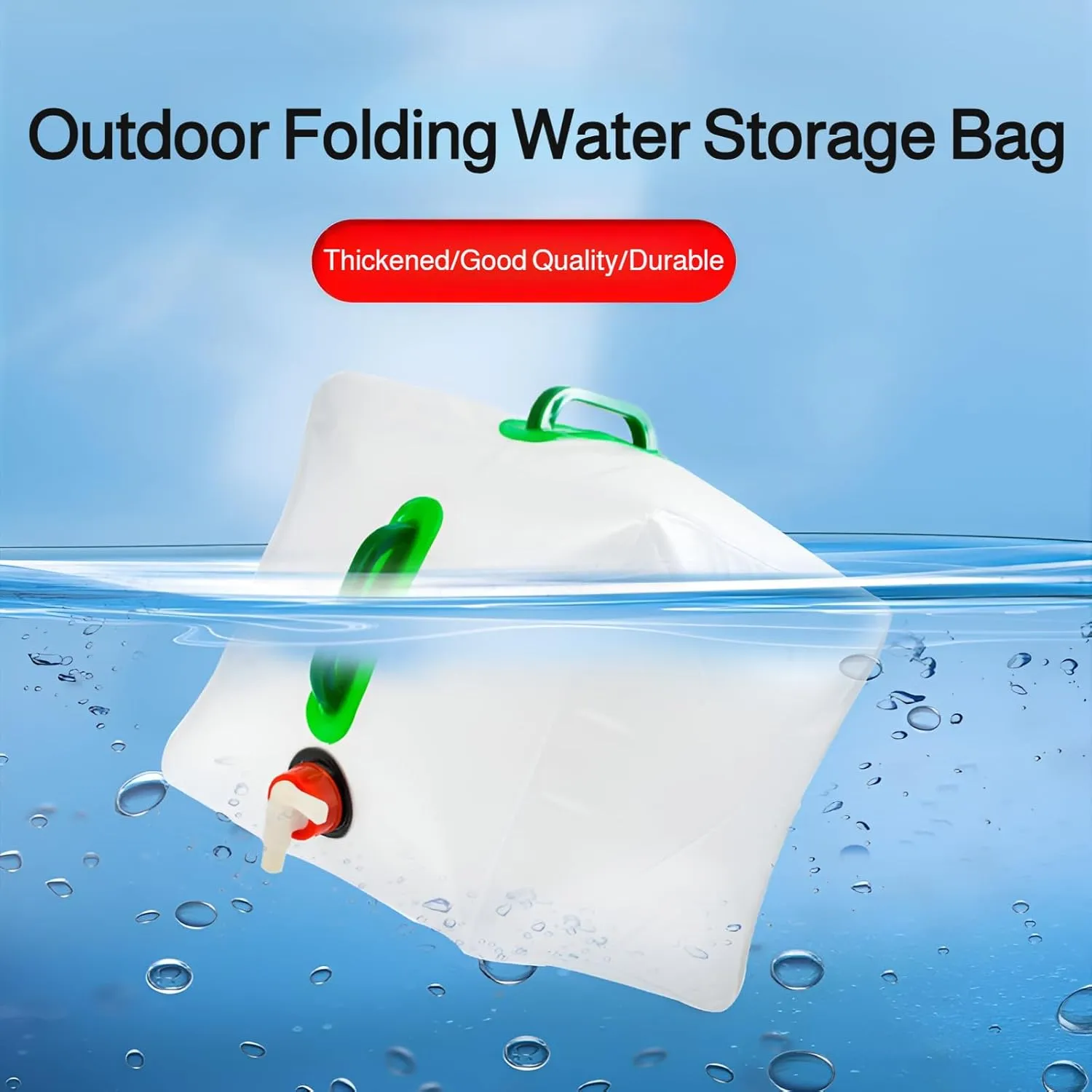 lilaBelle]Portable Collapsible Water Storage Bag, BPA-Free, Freezable, for Hiking & Outdoor Sports, Water Bladder Container