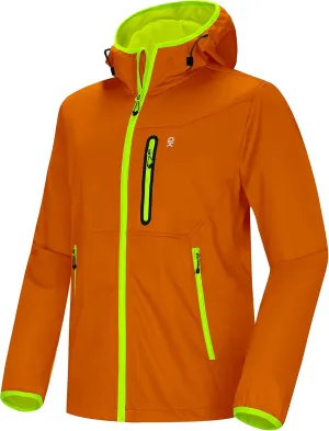 Little Donkey Andy Men's Lightweight Hooded Softshell Jacket for Running Travel Hiking, Windproof Outerwear, Water Repellent