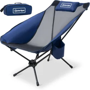 Lounge Camping Chair for Adults Aluminum Ultralight Camp Chair Reclining Comfortable Chair Mesh High Back Lawn Chair for Office,Sports,Camping,Hiking,Lawn,Picnic,Beach