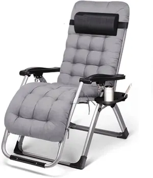 Lounge Chair, Outdoor Leisure Recliner Chair, Outdoor Folding Chair, Reclining Camping Chair, Foldable Sun Beach Leisure Garden Beach Chair,A