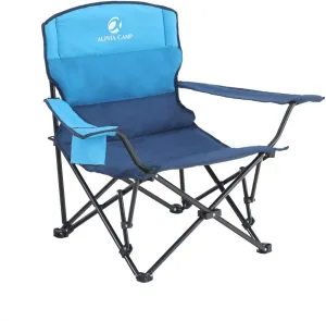 Low Seat Camping Chair Portable Padded Folding Lawn Chair Support 300 LBS Foldable Chair with Tote Bag for Outdoor Camping Beach Blue