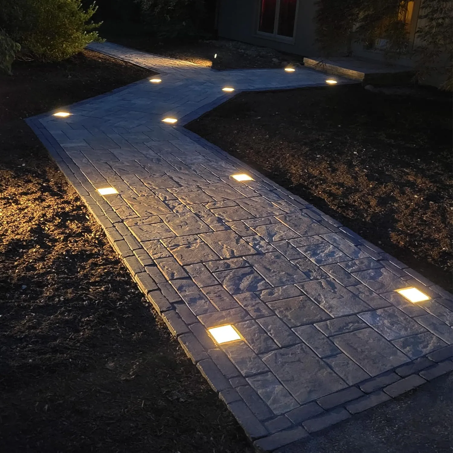 LUMENGY Paver Light 4×4 Inch (3.93 X 3.93 inch), Warm White 2700K Glare-Free Illumination for Driveways, Pathways, Pool Deck & Patios,12V AC/DC, Waterproof & Drive-Over Rated