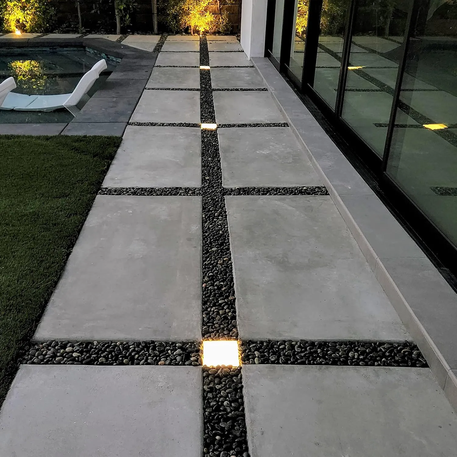 LUMENGY Paver Light 4×4 Inch (3.93 X 3.93 inch), Warm White 2700K Glare-Free Illumination for Driveways, Pathways, Pool Deck & Patios,12V AC/DC, Waterproof & Drive-Over Rated