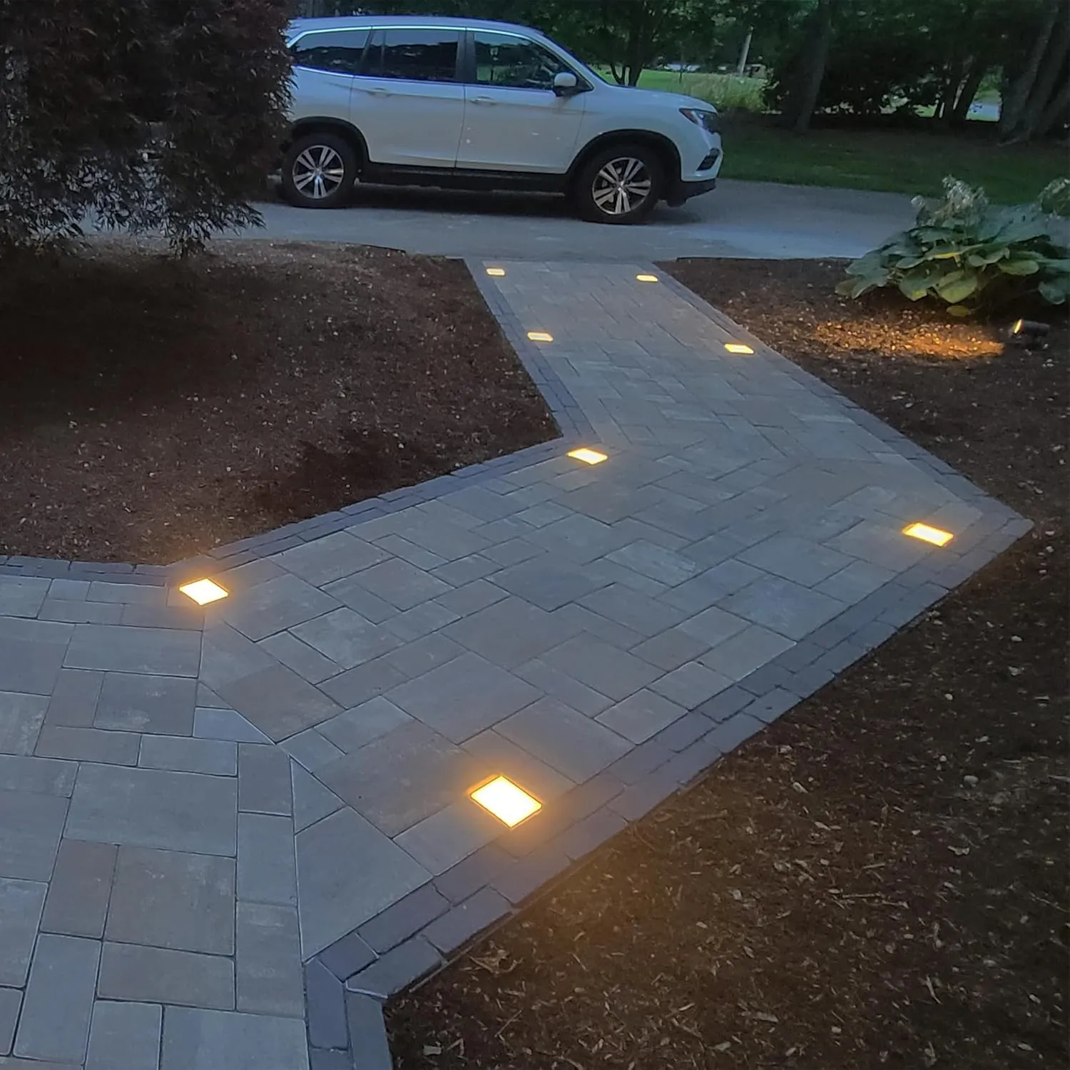 LUMENGY Paver Light 4×4 Inch (3.93 X 3.93 inch), Warm White 2700K Glare-Free Illumination for Driveways, Pathways, Pool Deck & Patios,12V AC/DC, Waterproof & Drive-Over Rated