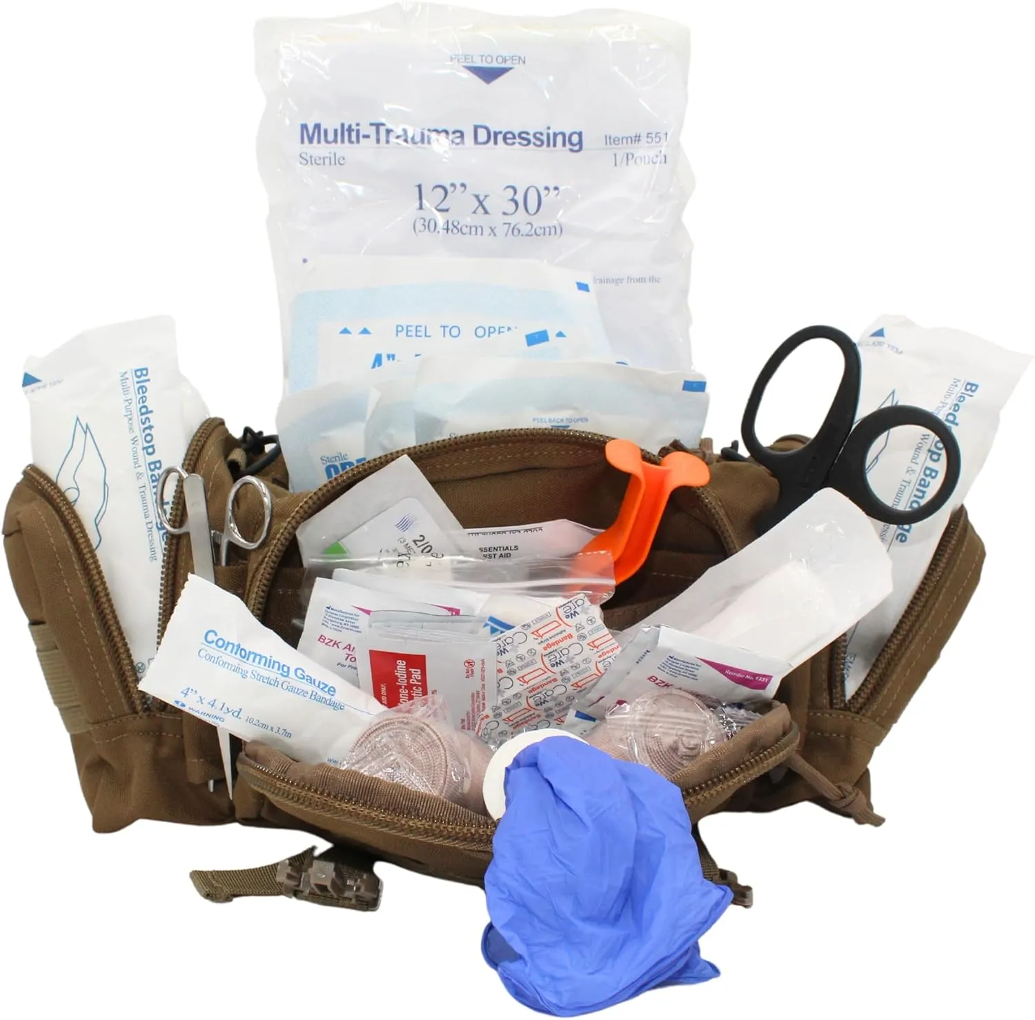 Luminary OFAK Operator-Fast-Access-Kit Stocked First Aid Kit Grab & Go Bag for Home Range Vehicle Tactical Vest or Duty Belt (Coyote Tan)