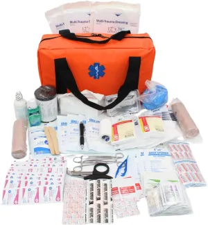Luminary Ultimate Family Camping First Aid Kit - Compact, Durable, Waterproof, Organized Survival Kit - Equipped with 219-Piece Emergency Medical Kit for Home & Outdoor Adventures (Orange)