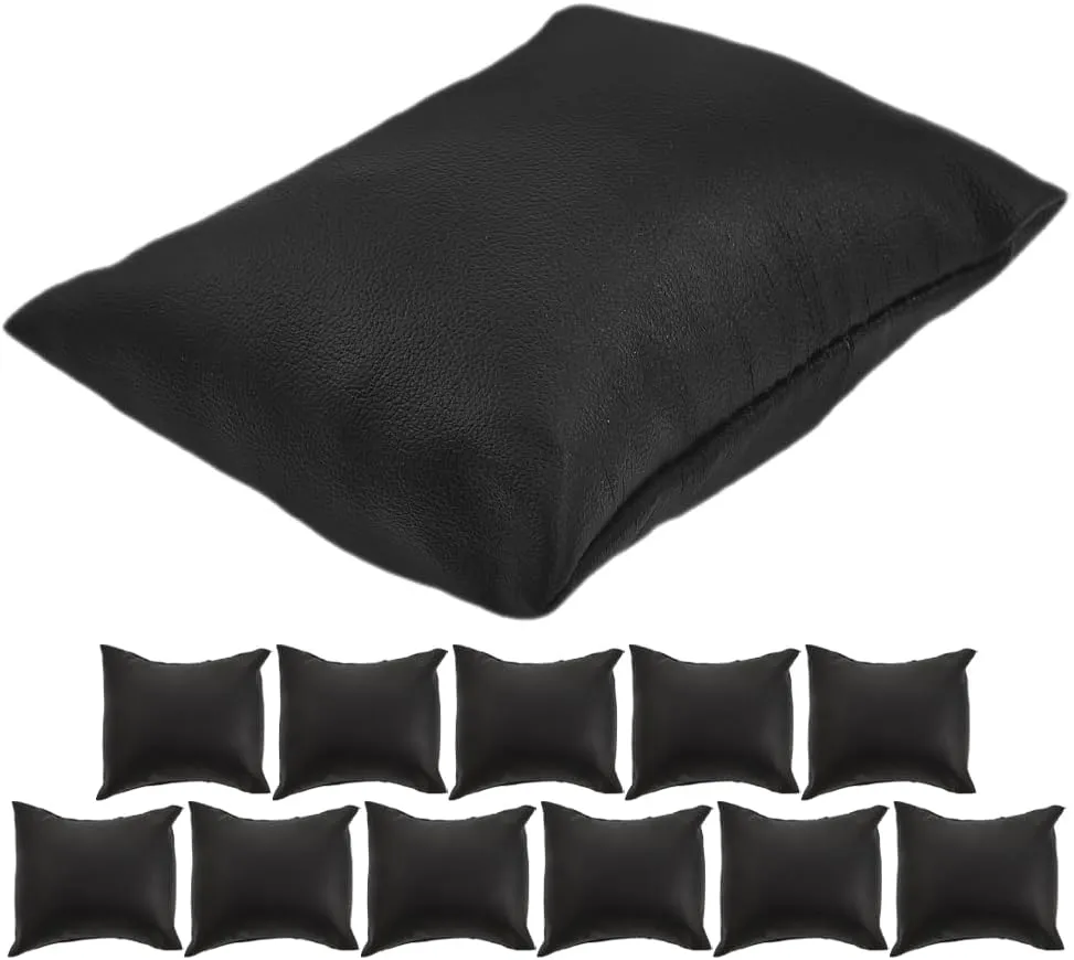 LUOZZY 12 Pieces Pu Leather Jewelry Display Pillow Cushions for Bracelets Watches Organizing Storing Soft Velvet Core 8x9cm Black