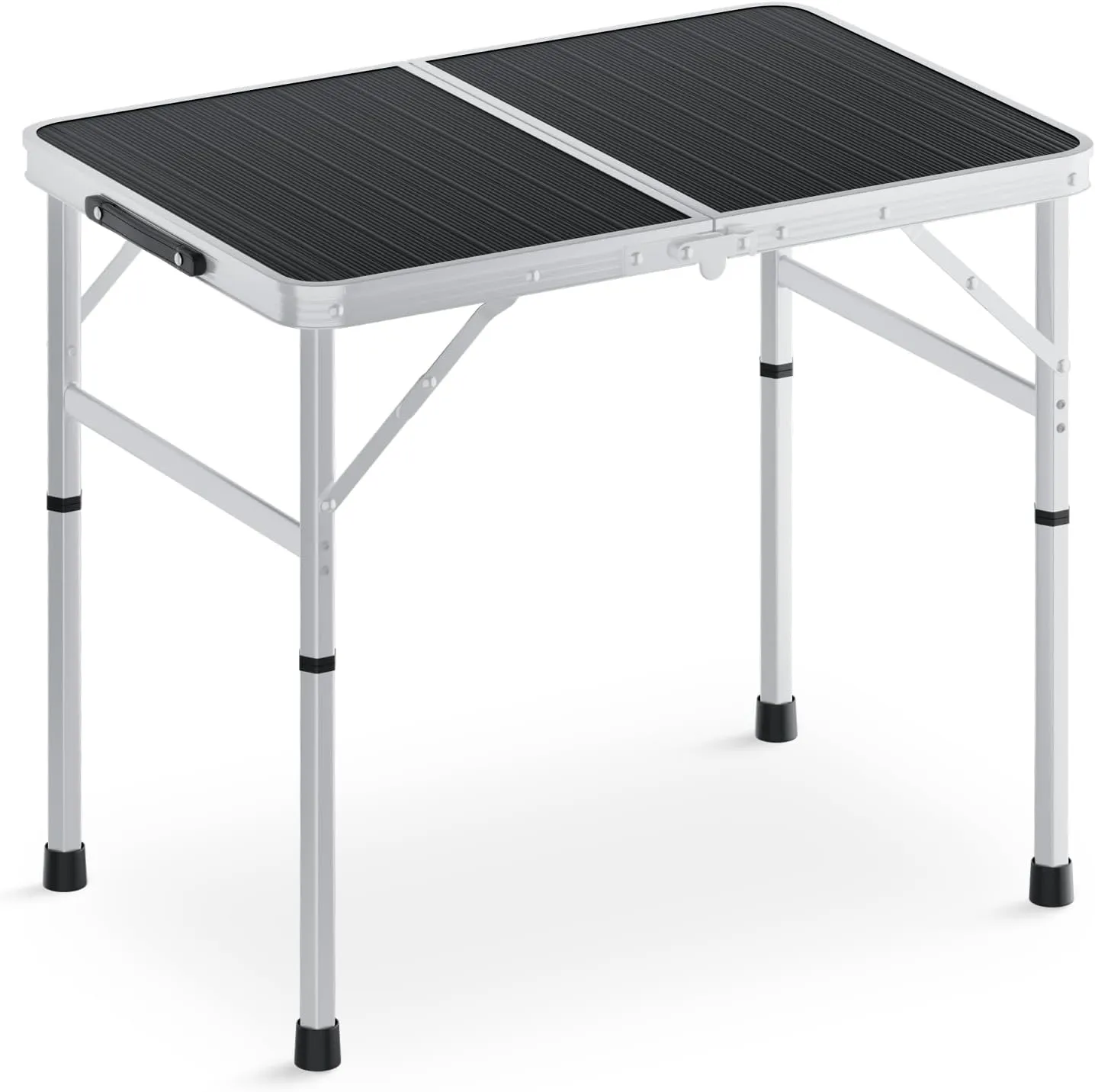 MADOG Portable Camping Table, Lightweight Roll UP Table Adjustable Height Aluminum Small Folding Camping Table, Relaxing by The Sea, Picnics, Outdoor Party, Black