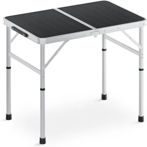 MADOG Portable Camping Table, Lightweight Roll UP Table Adjustable Height Aluminum Small Folding Camping Table, Relaxing by The Sea, Picnics, Outdoor Party, Black
