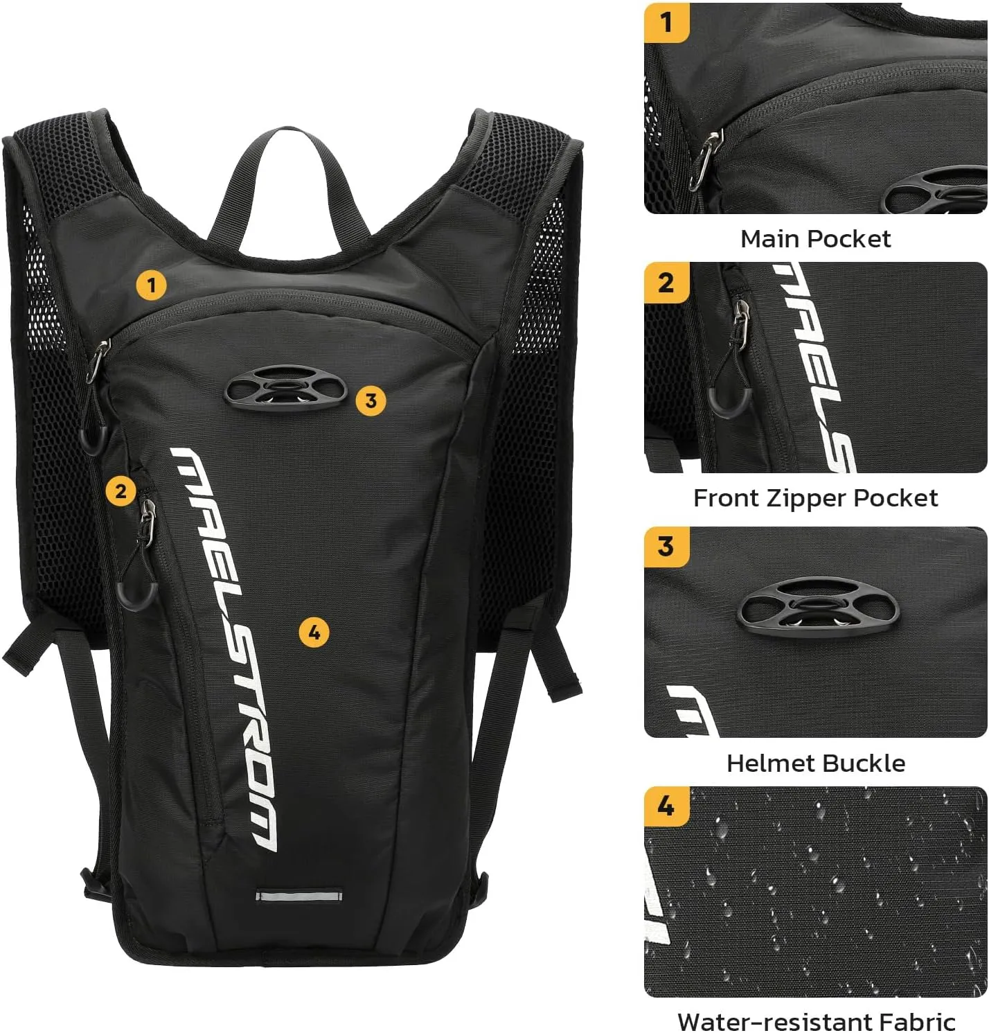 Maelstrom Hydration Backpack, Hiking Backpack with 2L Water Bladder, Running Hydration Vest for Cycling Men Women