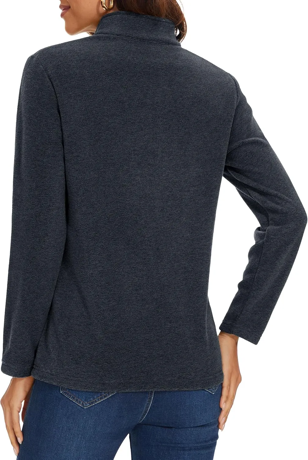 MAGCOMSEN Womens Quarter Zip Pullover Polar Fleece Jacket Soft Lightweight Sweatshirts Long Sleeve Warm Tops