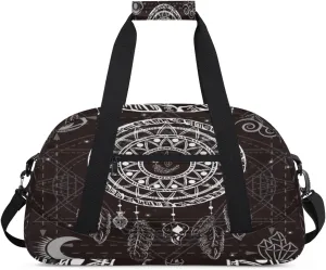 Mandala Dreamcatcher Gym Duffel Bag for Men Women Boho Tribe Sports Tote Bag with Adjustable Shoulder Strap for Dance Gymnastics Traveling Outdoor Camping Overnight Stay