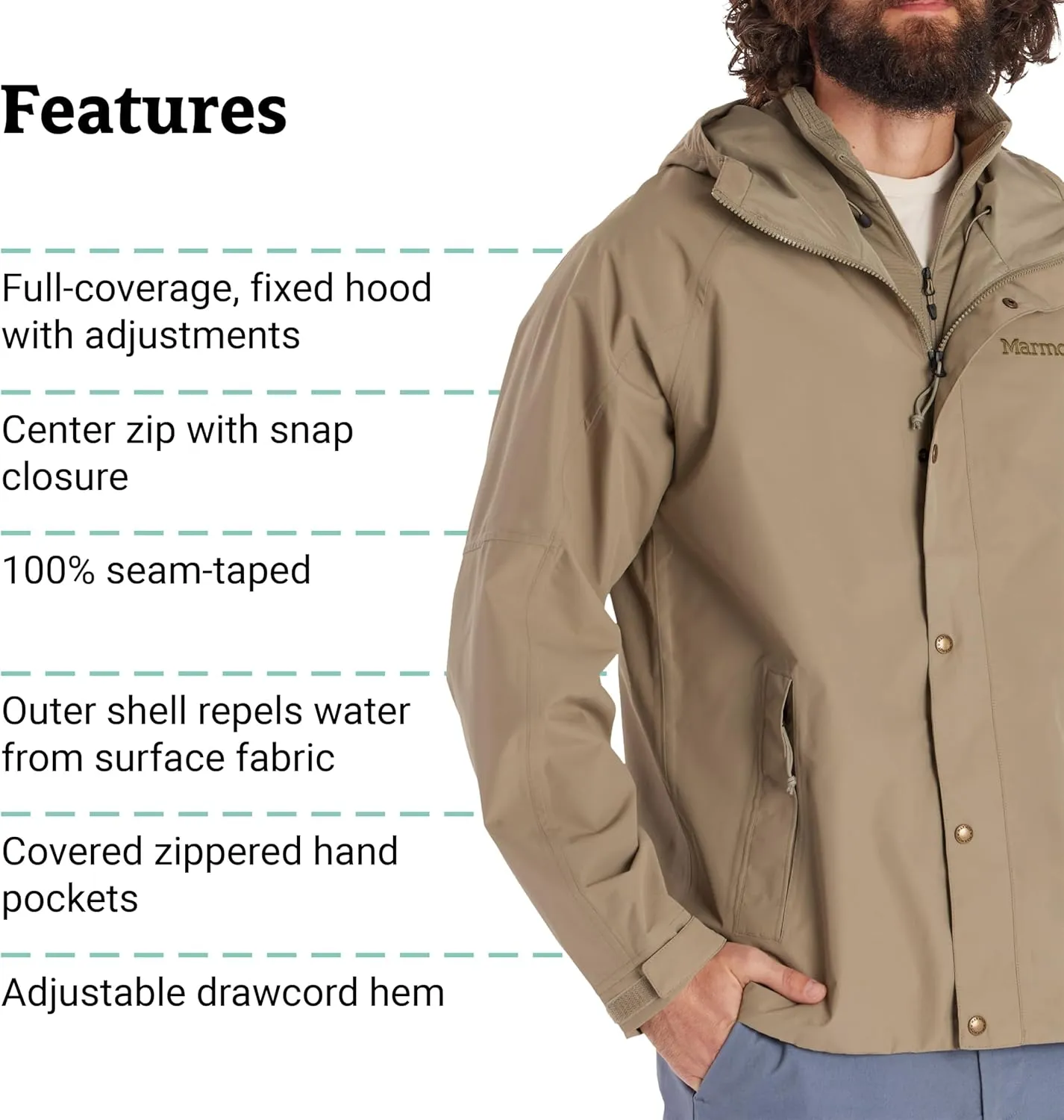 MARMOT Men's Cascade Durable & Waterproof Rain Jacket