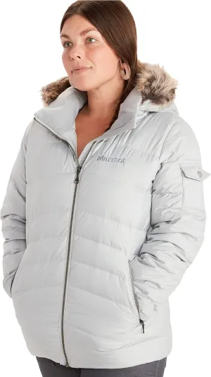 MARMOT Women's Ithaca Jacket - 700-Fill Down-Insulated, Water-Resistant Coat with Zip-Off Hood and Removable Fur Ruff