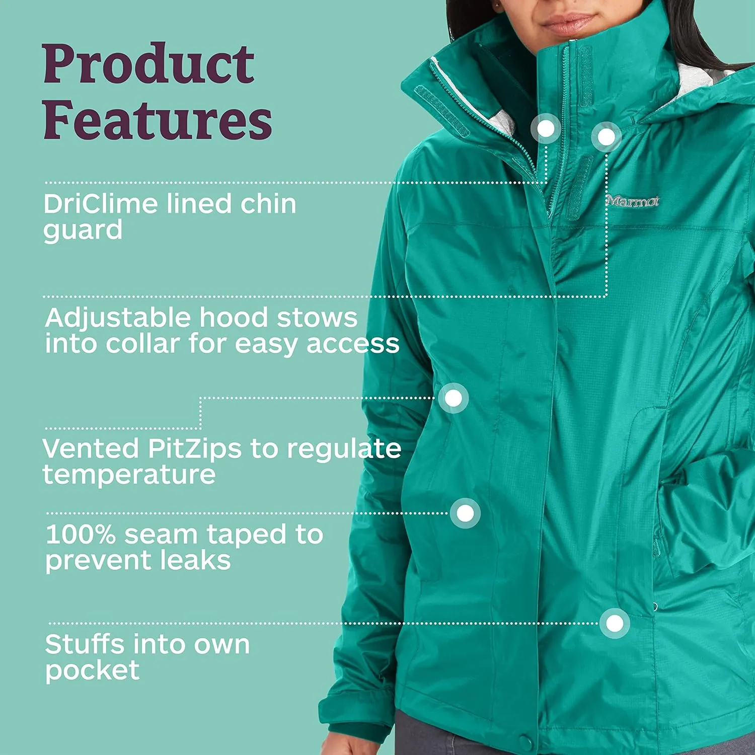 MARMOT Women's Precip Waterproof Rain Jacket