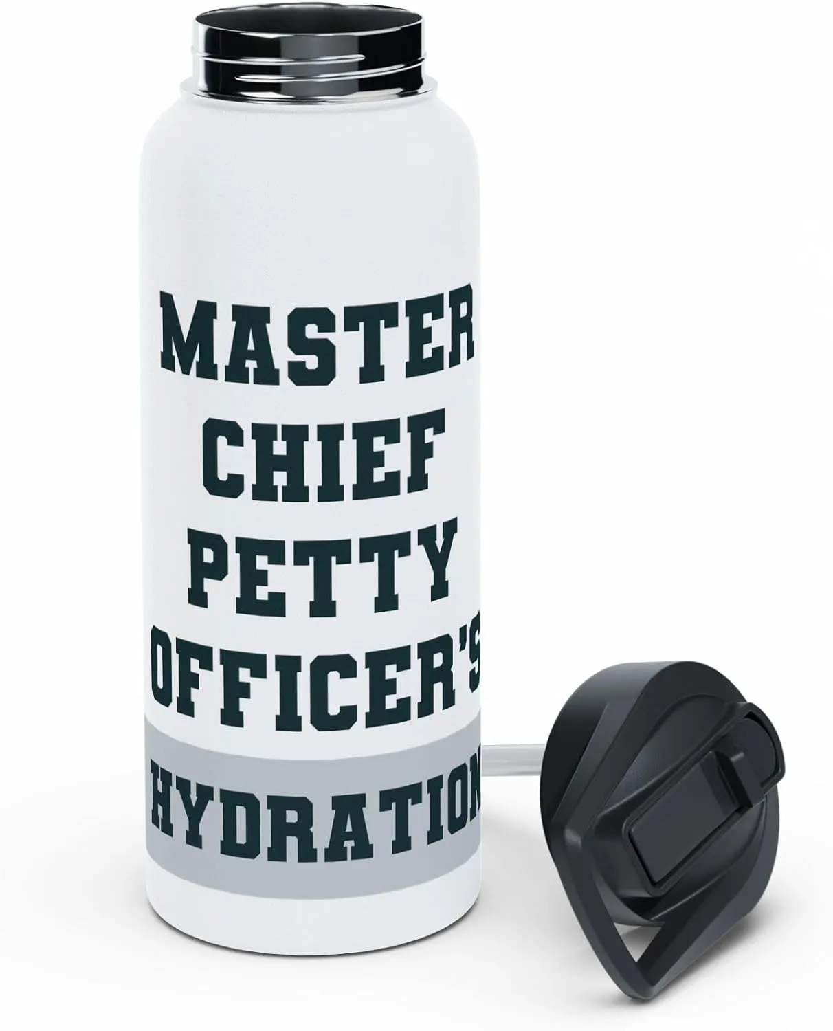 Master Chief Petty Officer's Hydration: Insulated Water Bottle – Stainless Steel, Standard Lid, BPA-Free, 12oz, 18oz, 32oz (32oz)