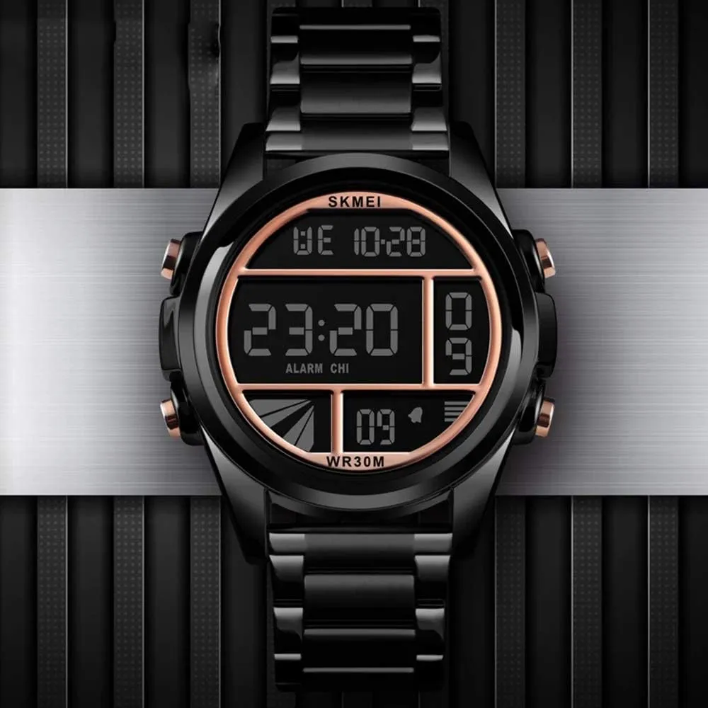 MASTOPMen's Outdoor Sport Watches Shockproof and Waterproof Luminous Display Chronograph Electronic Watch Male
