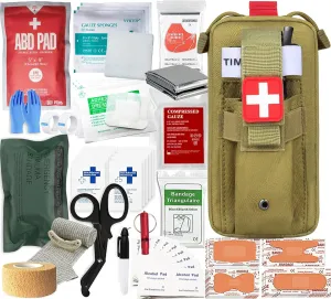 Med Kit Trauma Kit Bleeding Contral Pack, Emergency Survival First Aid Kits EMT IFAK Medical Kit for Severe Bleeding Control Military Camping and Hiking