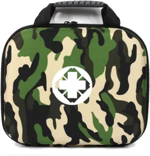 Medical Empty First Aid Pouch Medical Bag Portable with Handle Suitable for Household Outdoor Earthquake, Emergency kit for Vehicles （Size: 25.5×21x8cm） (Camouflage)