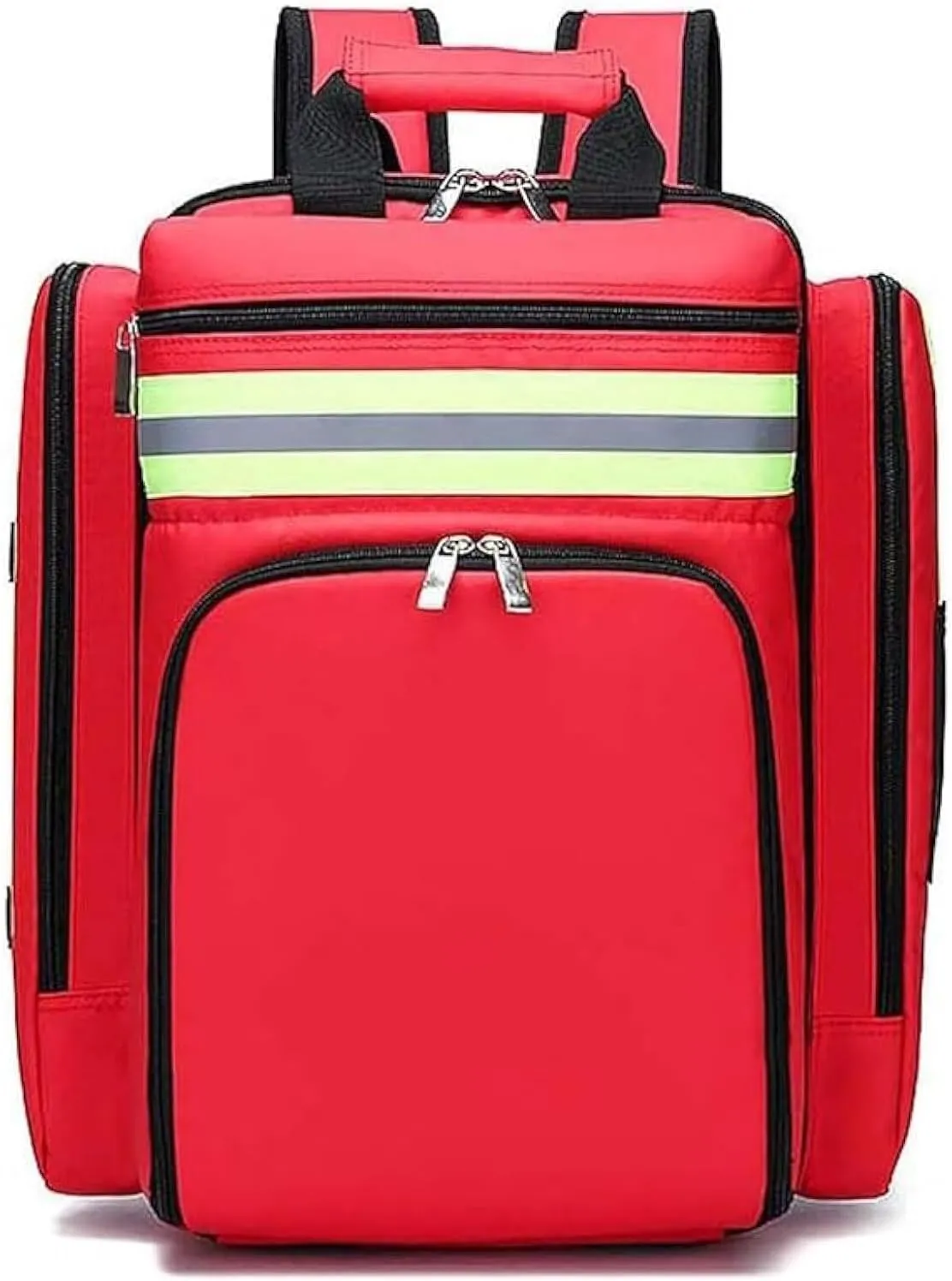Medical First Aid Backpack, Waterproof Multi-Pocket Emergency Treatment Kit for Hiking, Travel, and Field Trips - Durable, Reflective, Adjustable Shoulder Strap (Blue)(Red)