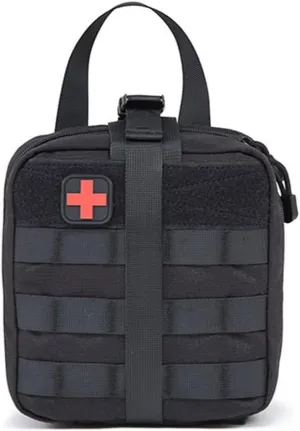 Medical Rescue Emergency Survival Kit, Small Portable First Aid Kit Bag,1000D Polyester Field Emergency Package(A)