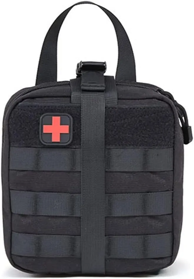 Medical Rescue Emergency Survival Kit, Small Portable First Aid Kit Bag,1000D Polyester Field Emergency Package(A)