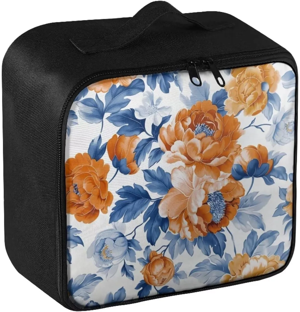 Medium Size First Aid Bag Empty Orange Floral Emergency Medical Bag Empty Trauma Kit Organizer Bag for Hiking Camping Car Travel Home Office Outdoor First Aid Kit Pouch