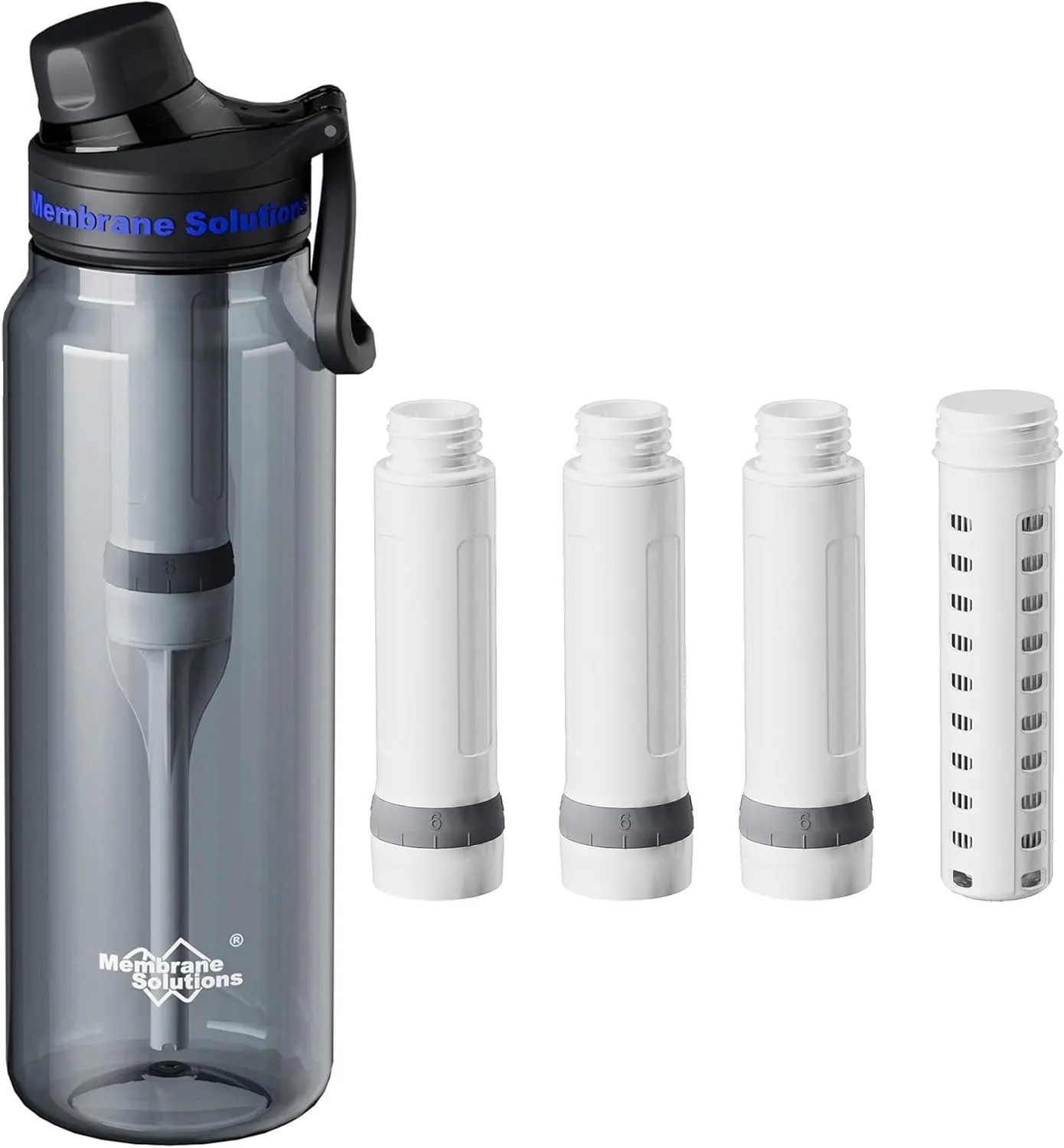 Membrane Solutions C3 36oz ACF Filtered Water Bottle with Extra 3 Packs ACF   1 Pack UF Replacement Filter