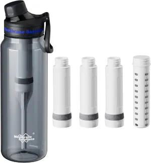 Membrane Solutions C3 36oz ACF Filtered Water Bottle with Extra 3 Packs ACF   1 Pack UF Replacement Filter