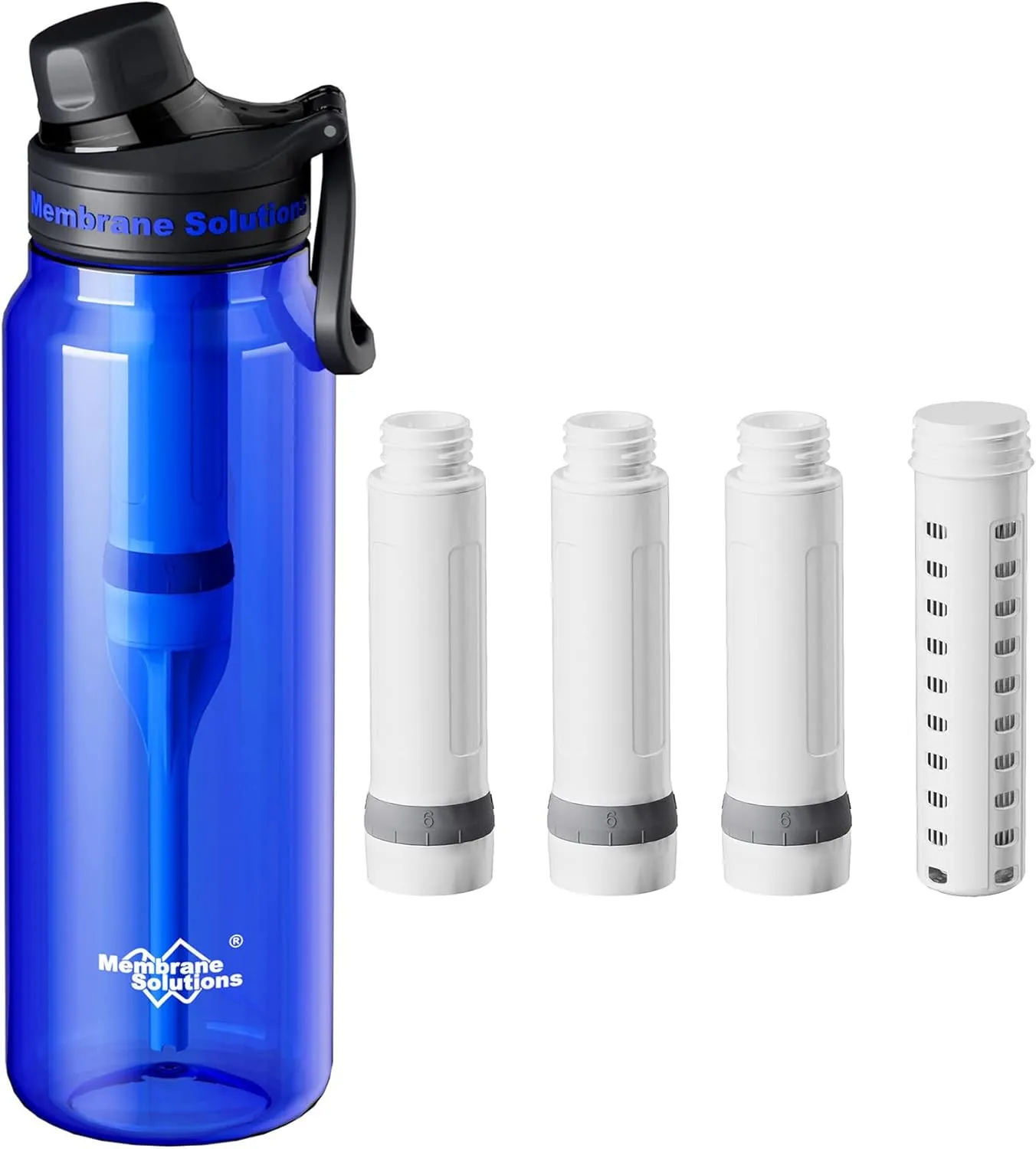 Membrane Solutions C3 36oz ACF Filtered Water Bottle with Extra 3 Packs ACF   1 Pack UF Replacement Filter