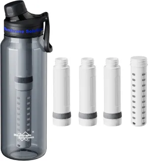 Membrane Solutions C3 36oz ACF UF Filtered Water Bottle with Extra 3 Packs ACF   1 Pack UF Replacement Filter