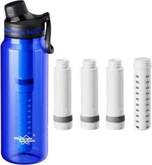 Membrane Solutions C3 36oz ACF UF Filtered Water Bottle with Extra 3 Packs ACF   1 Pack UF Replacement Filter
