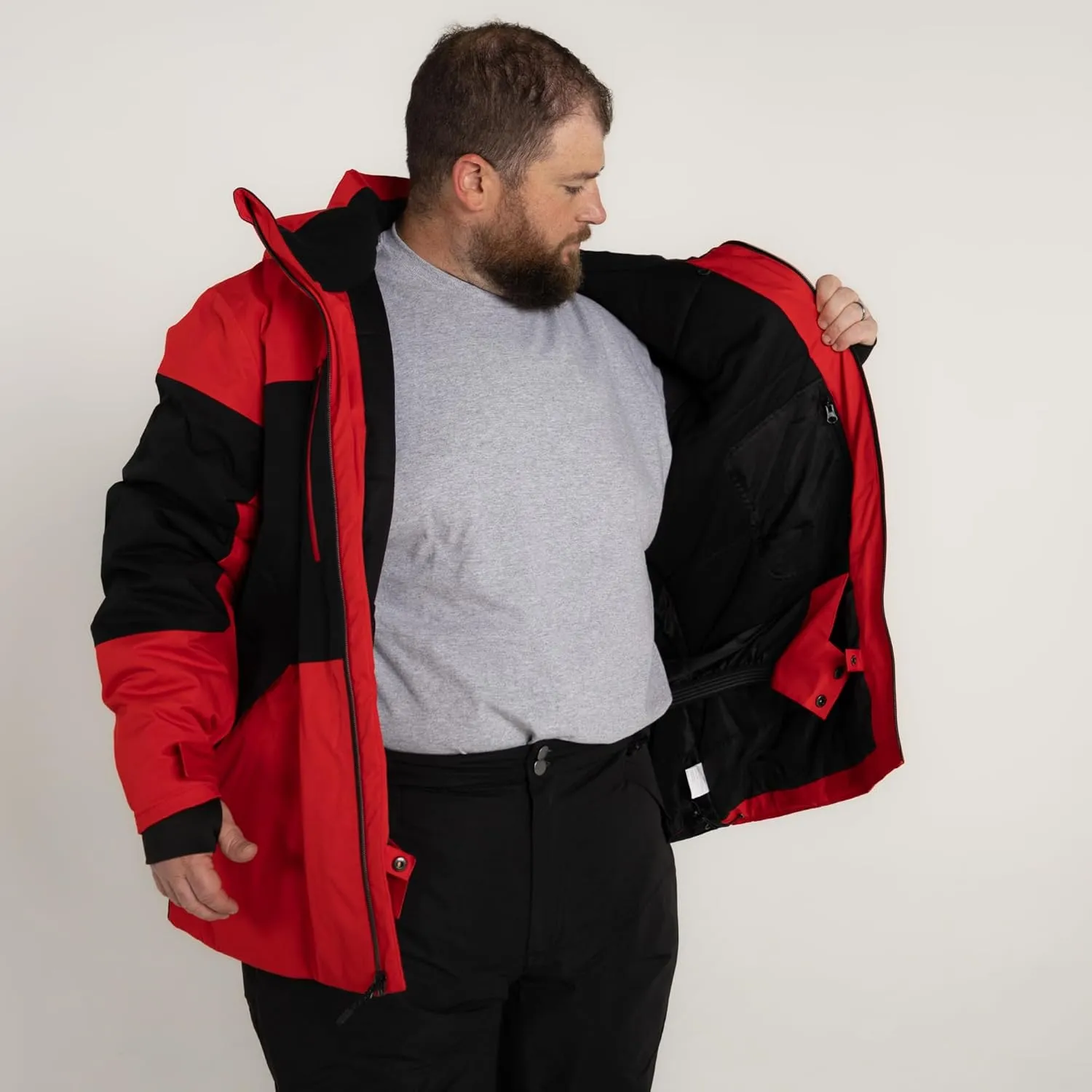 Mens Big 2XL-7XL Insulated Peak Ski Jacket Snow Coat