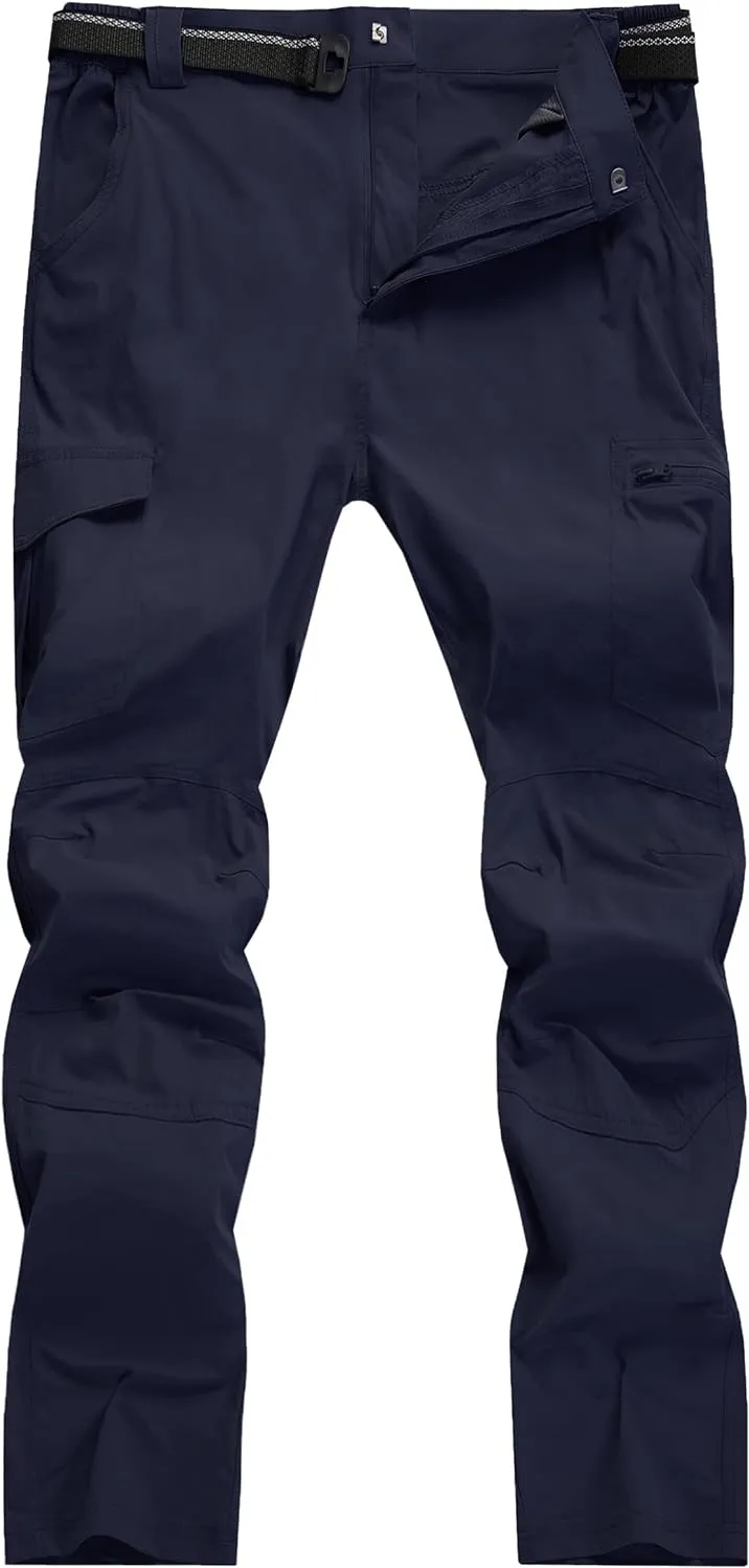 Men's Cargo Work Hiking Pants Lightweight Water Resistant Quick Dry Fishing Travel Camping Outdoor Breathable Multi Pockets