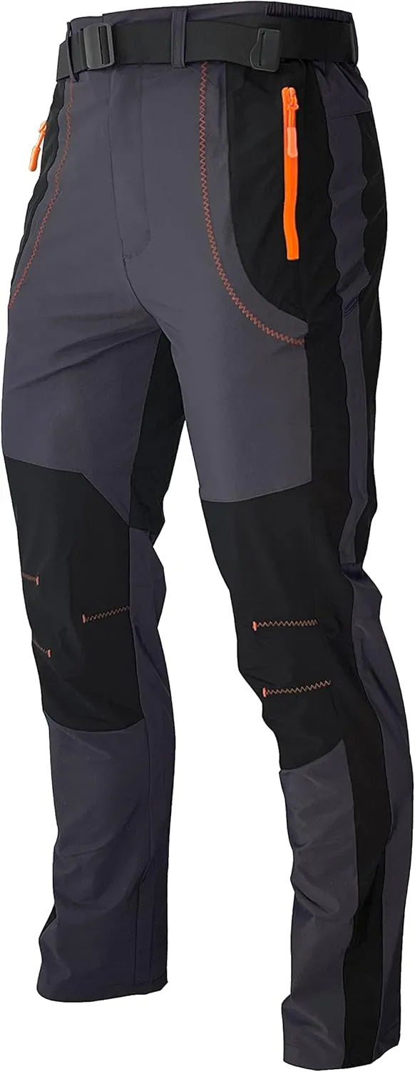 Men's Hiking Cargo Pants Quick-Dry Outdoor Water Resistant Lightweight Mountain Breathable Zipper Pocket Work Pants