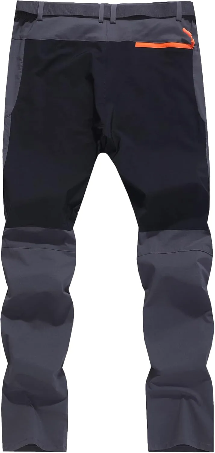 Men's Hiking Cargo Pants Quick-Dry Outdoor Water Resistant Lightweight Mountain Breathable Zipper Pocket Work Pants