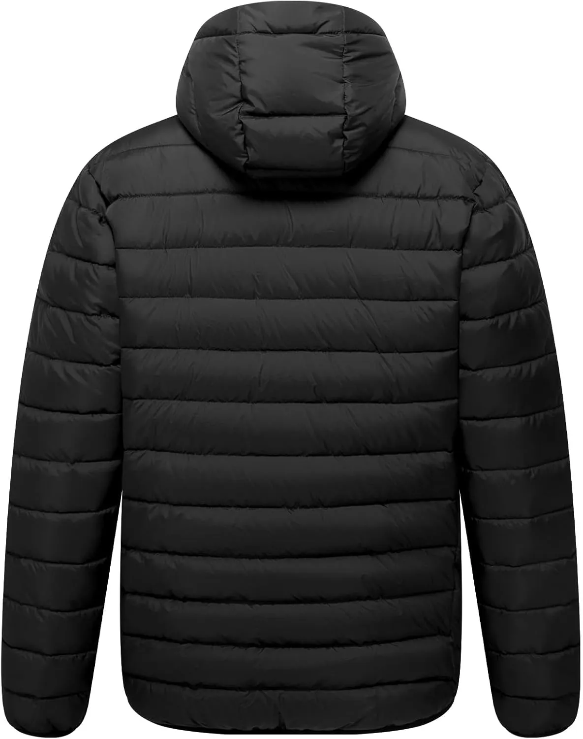 Men’s Lightweight Puffer Hooded Jacket Water Resistant Full Zip Insulated Warm Winter Coats